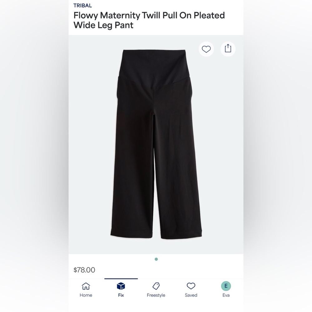 Tribal Black Wide Leg Maternity Pull On Pants (stitchfix)